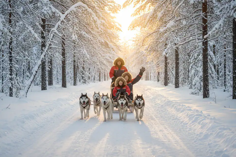 Excursiones responsables con huskies y renos