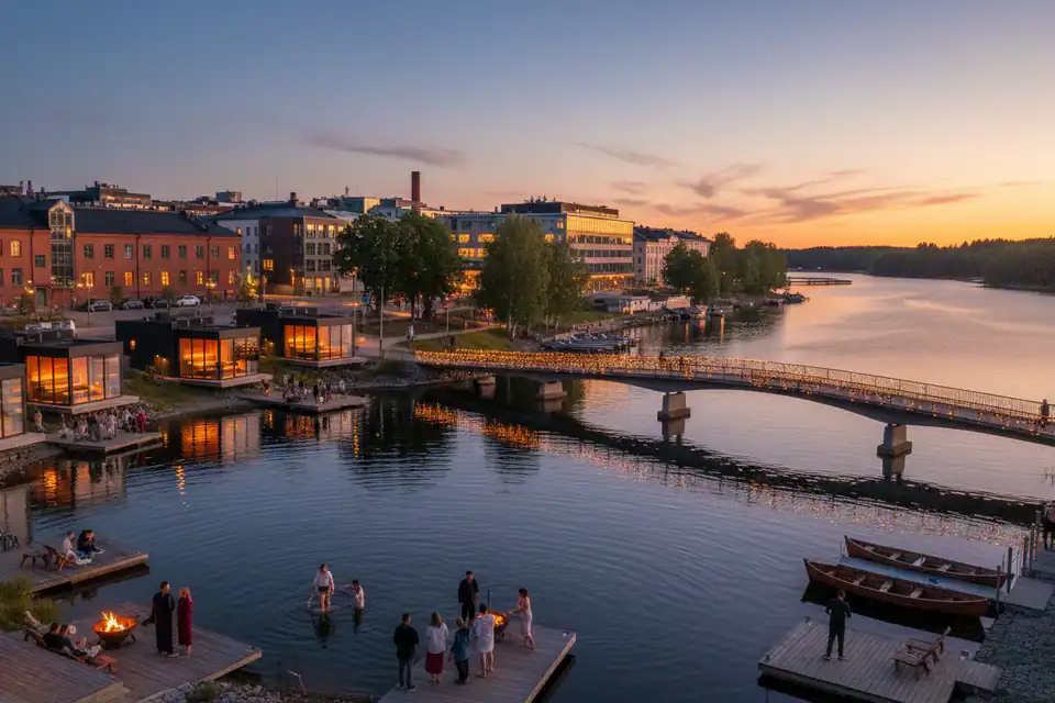 Sauna finlandesa y baño frío con seguridad